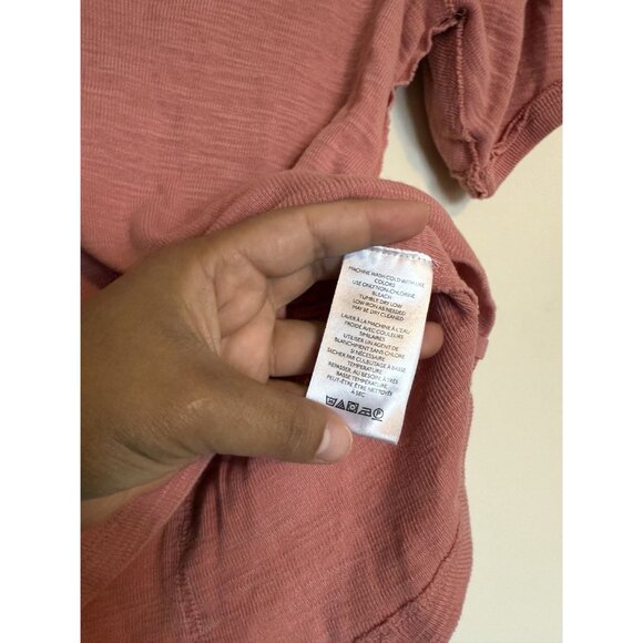 Free People We The Free Pink Papaya Puff Sleeve Tee In Pink Size XS Boho - Picture 5 of 6